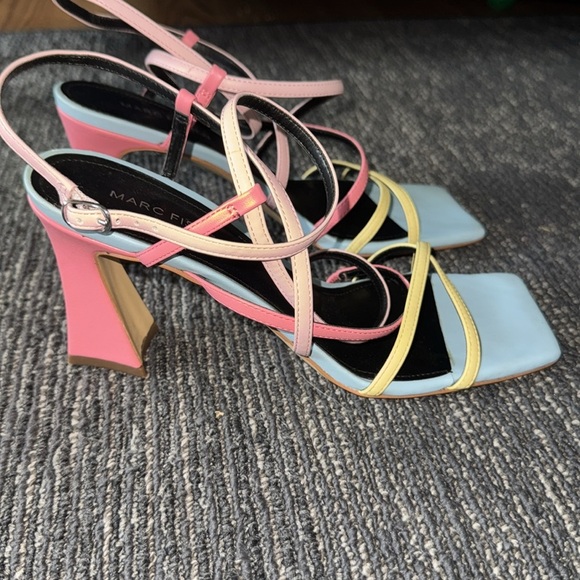 Marc Fisher Measel Strappy Square Toe Heels Size 9 - Picture 3 of 8